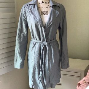 NWOT Ann Taylor ice blue belted raincoat